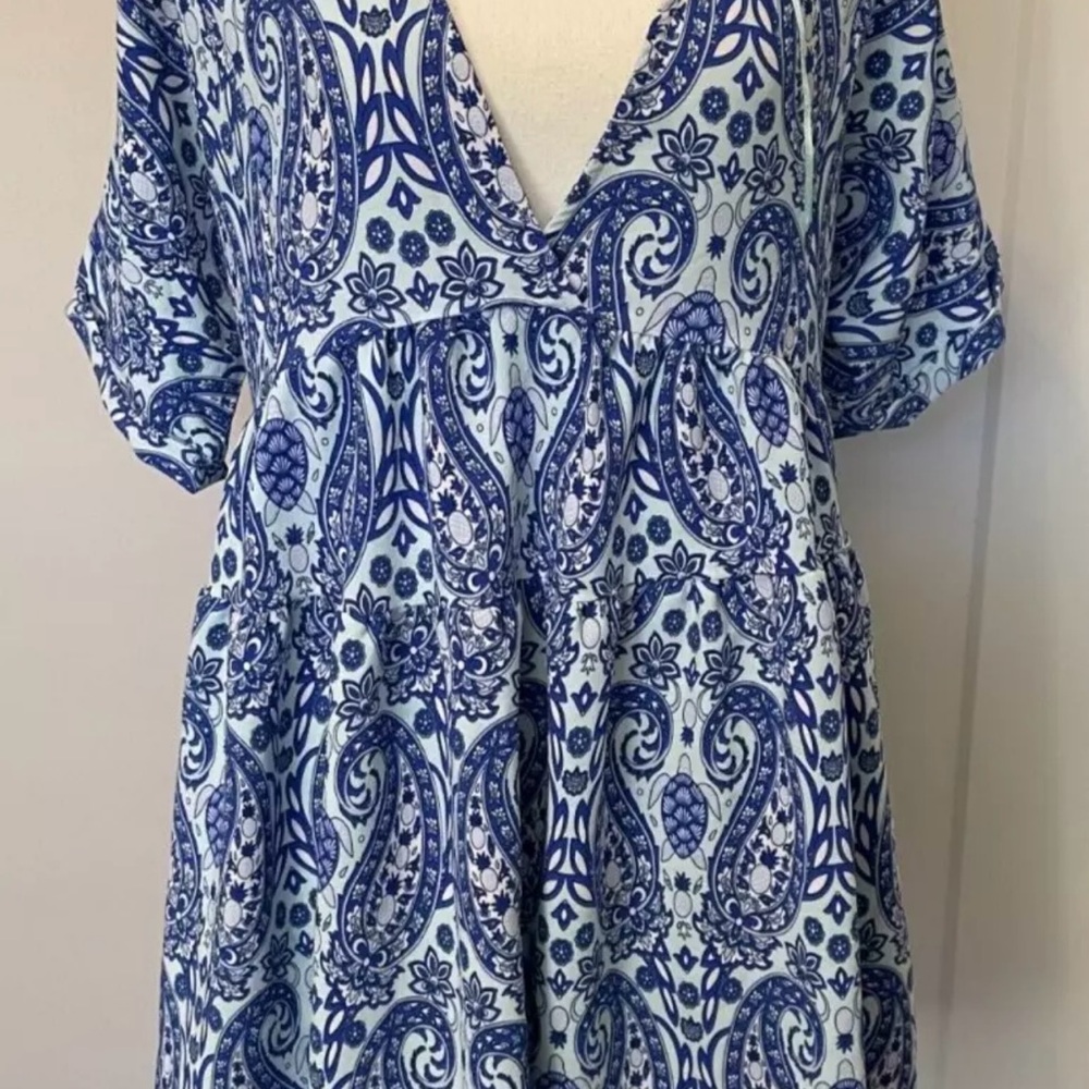 Blue Paisley Women's Top